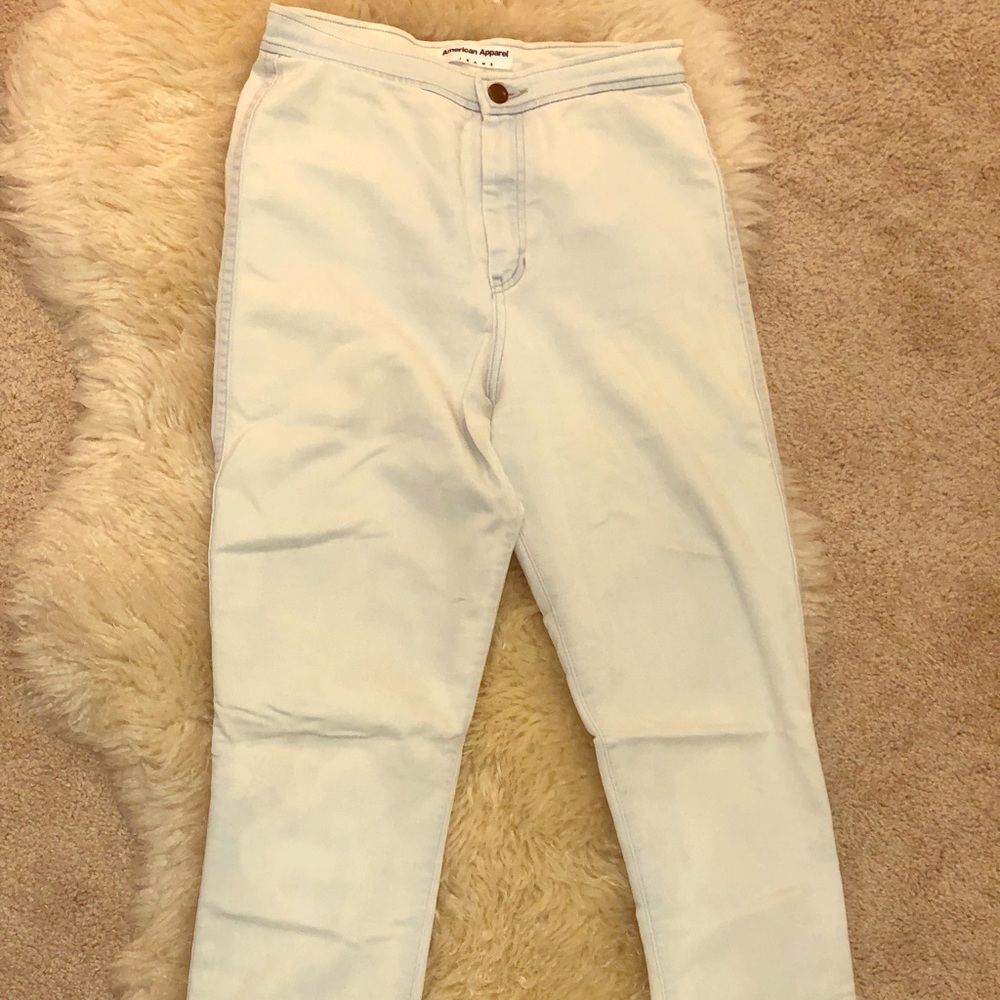 American Apparel light wash blue jeans